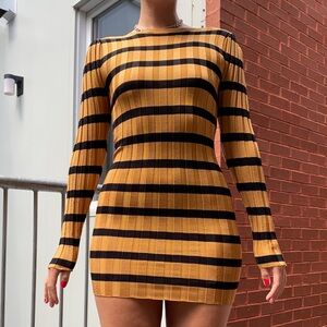 Zara Striped Long Sleeve Dress